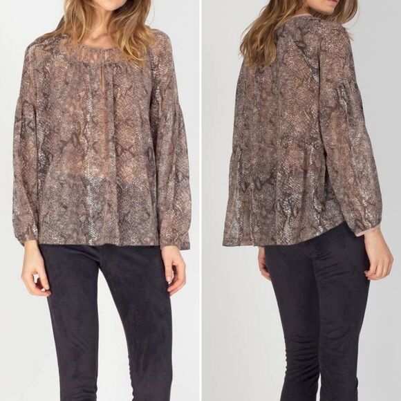 NWT GENTLE FAWN Maise Snake Chiffon Blouse S - Picture 1 of 8